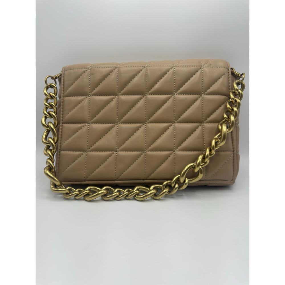 ✨ Zara Beige Quilted Chain Flap Bag - High-End Style ✨